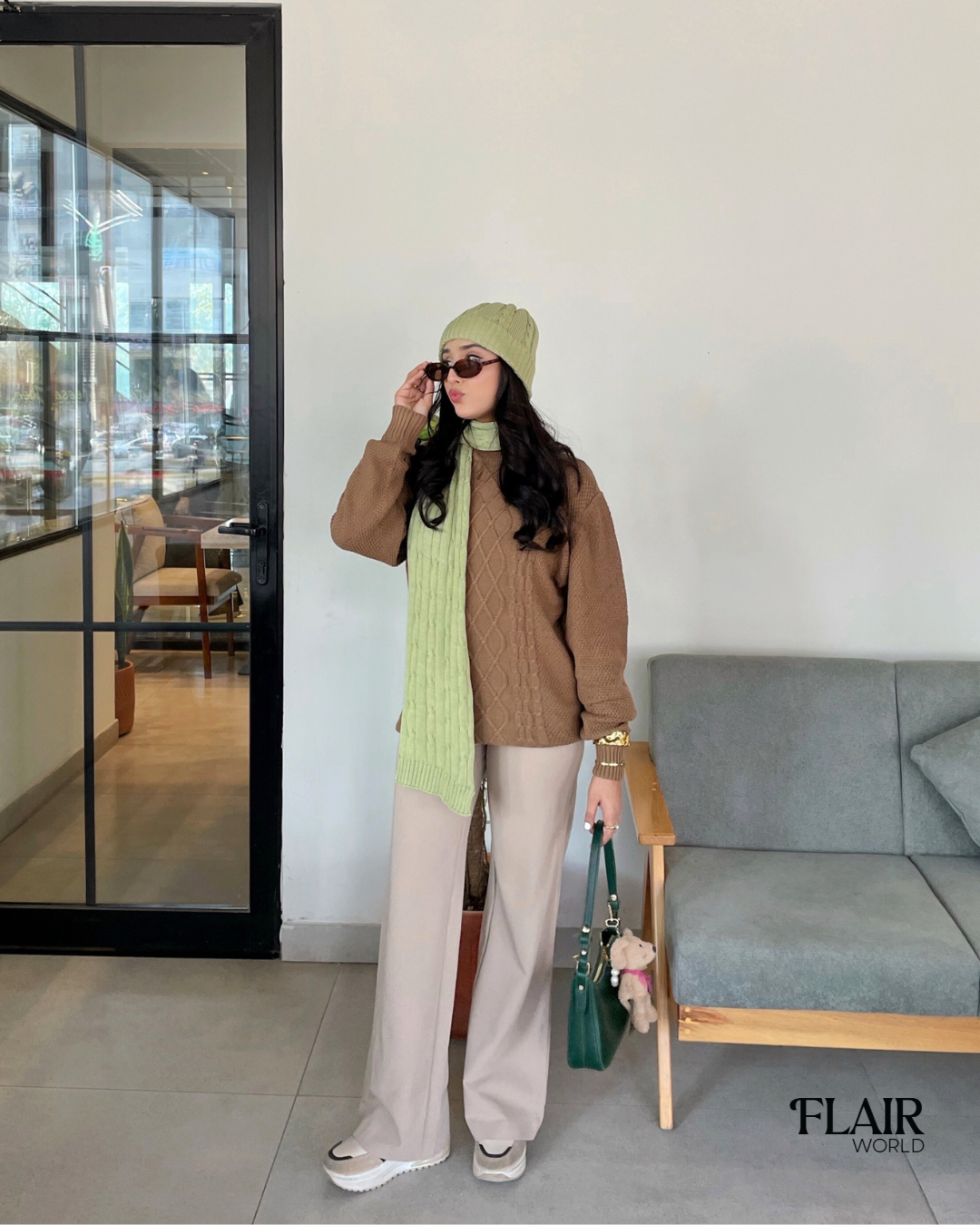 Tasia Green Shoulder Bag
