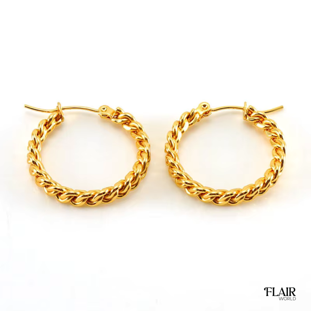 Gold Twisted Rope Hoops