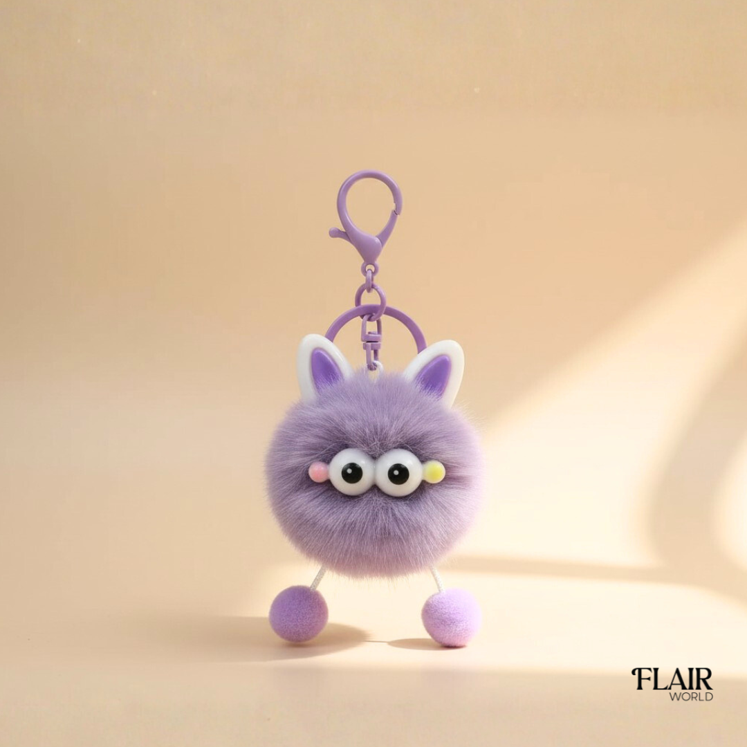 Mini Cat Purple Bag Charm