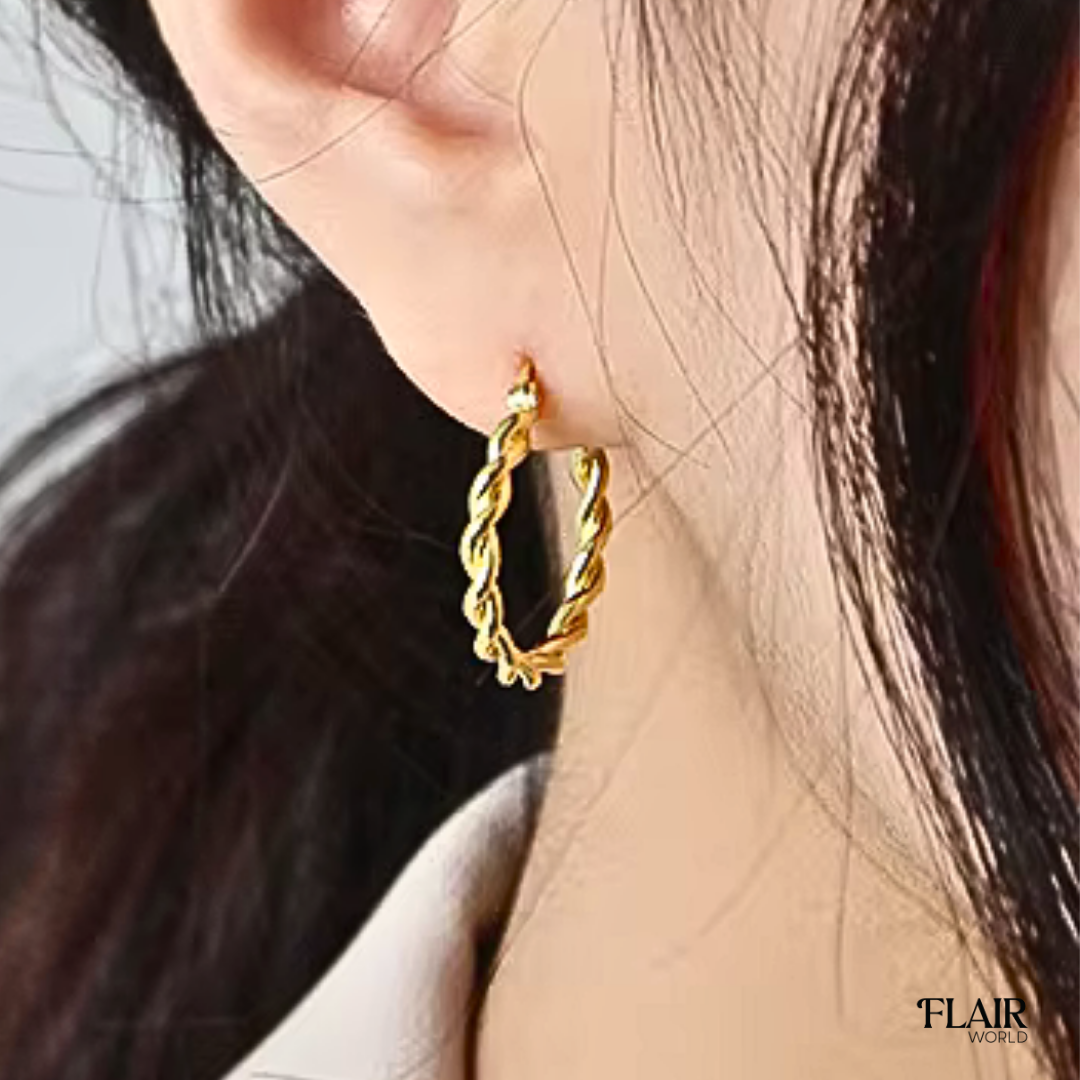 Gold Rope Hoops