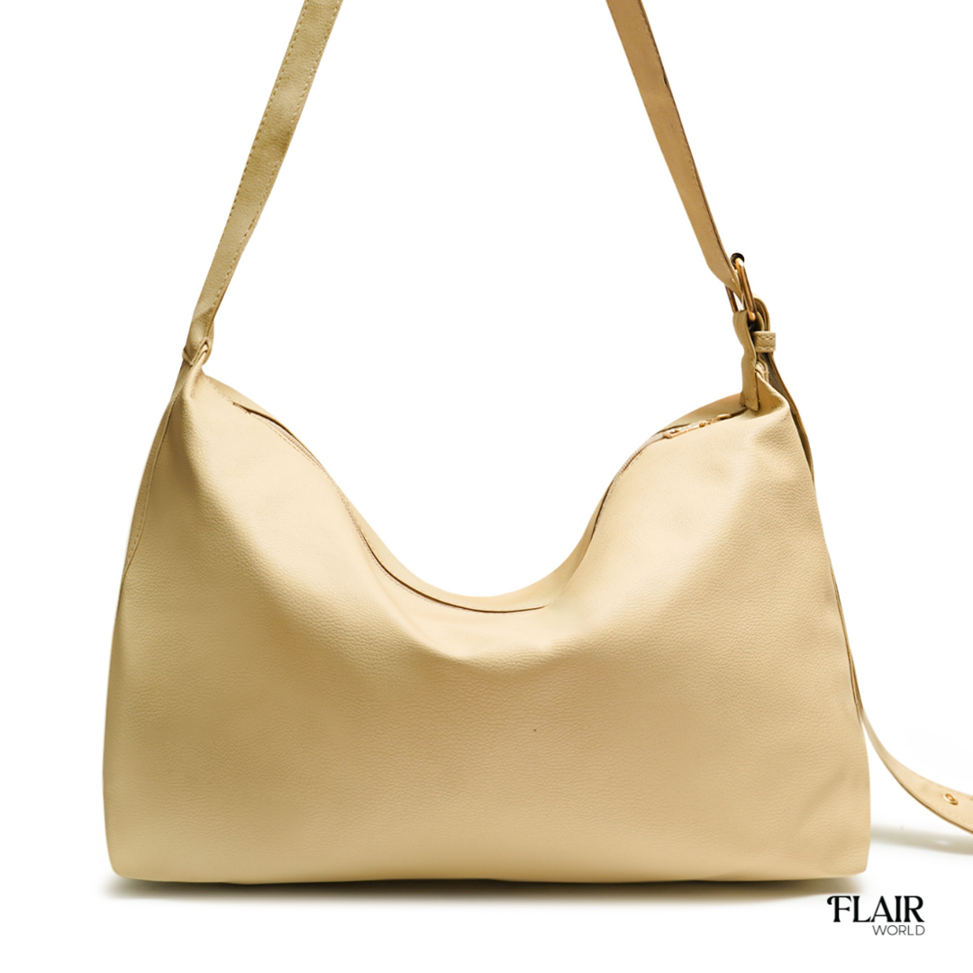 Sandy Beige Slouch Tote Bag