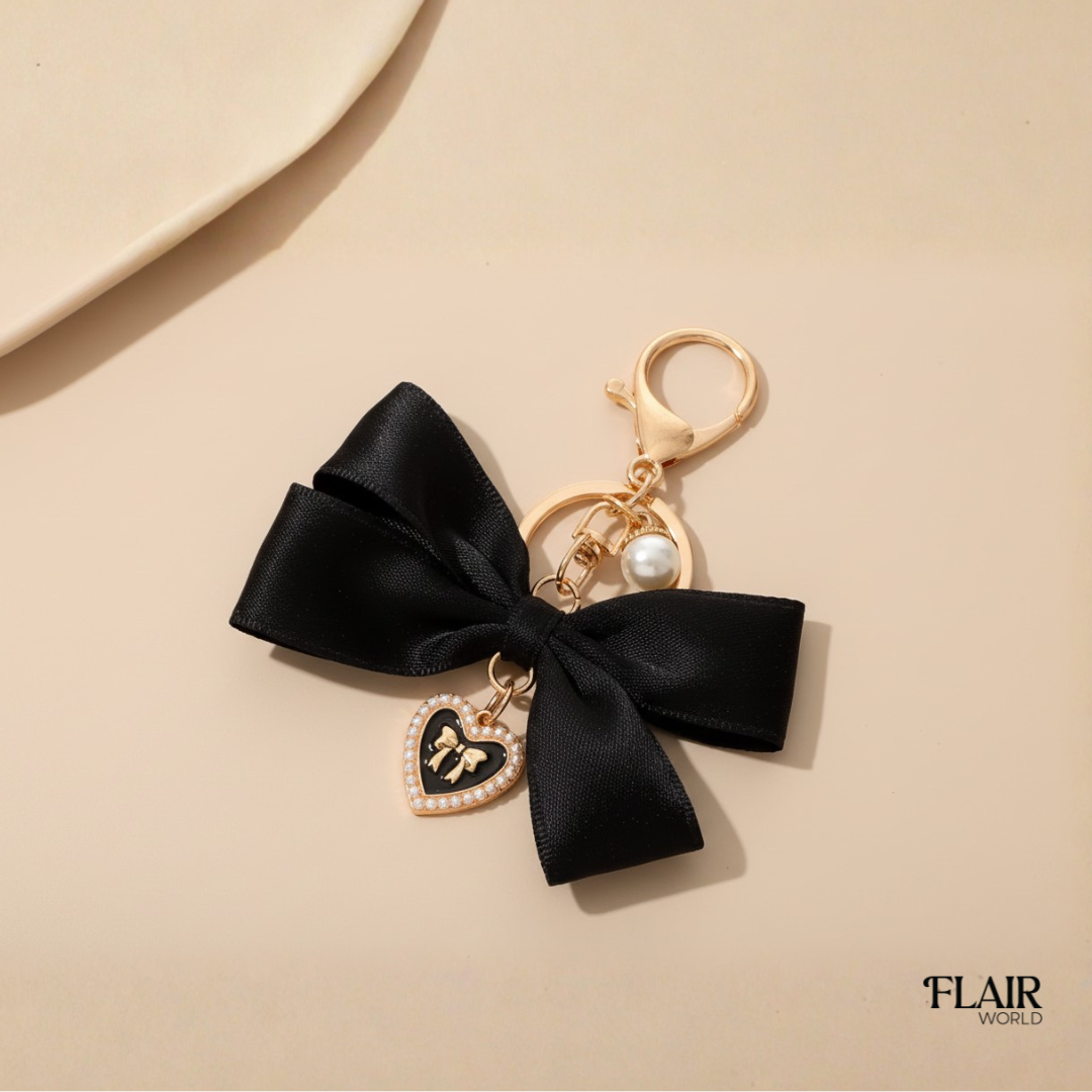 Black Bow Tie Bag Charm