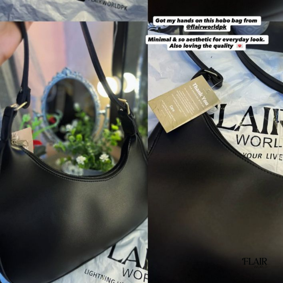 Alanna Black Hobo Bag