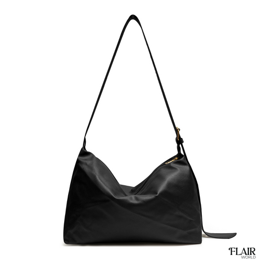 Sandy Black Slouch Tote Bag