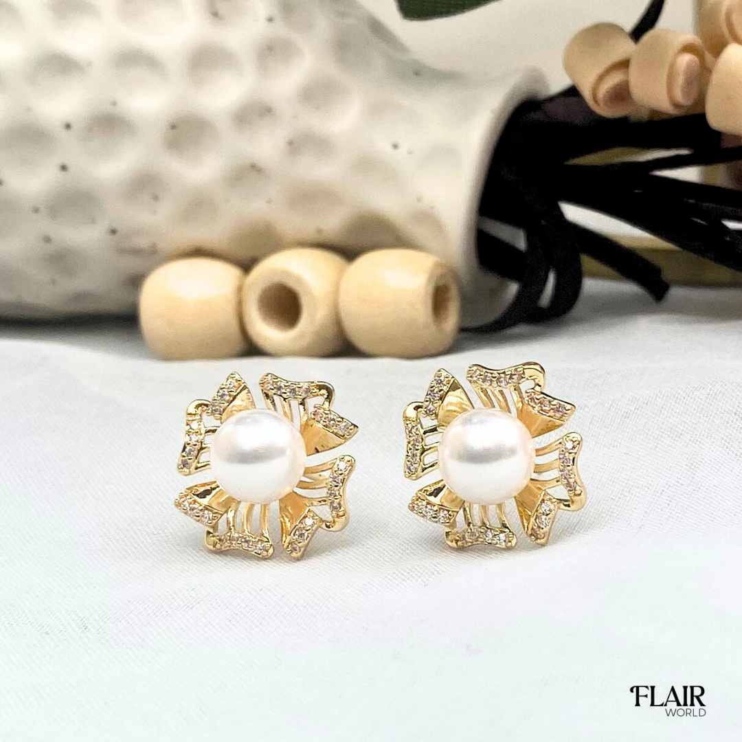 Flower Pearl Studs