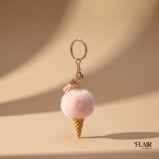 Pink Ice Cream Bag Charm