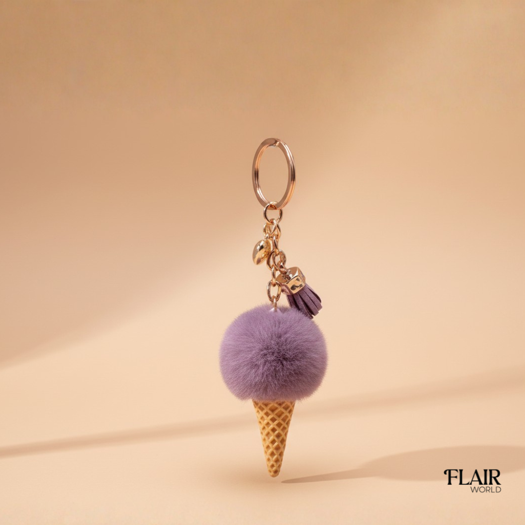 Purple Ice Cream Bag Charm