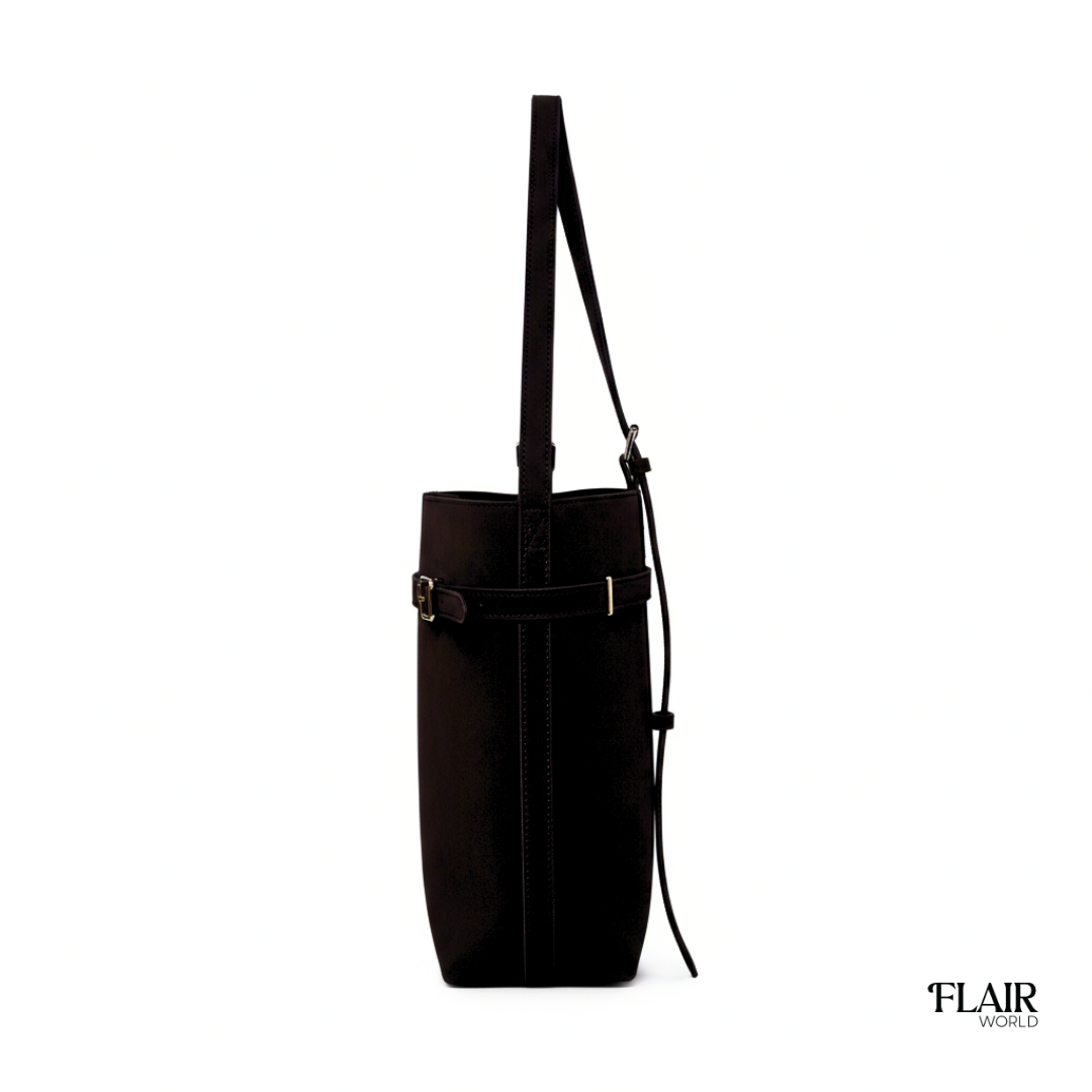 Christy Black Bucket Tote Bag