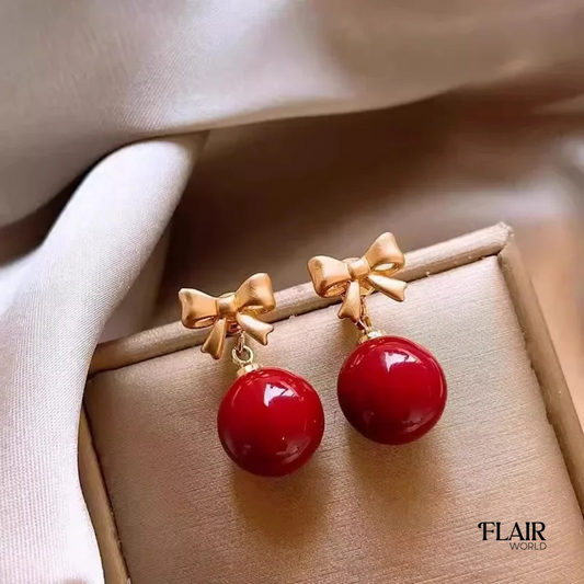 Cherry Bow Studs