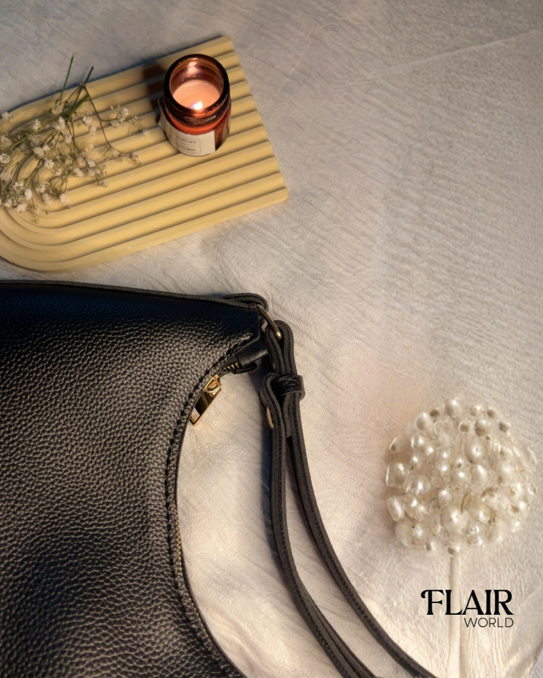 Tasia Black Shoulder Bag