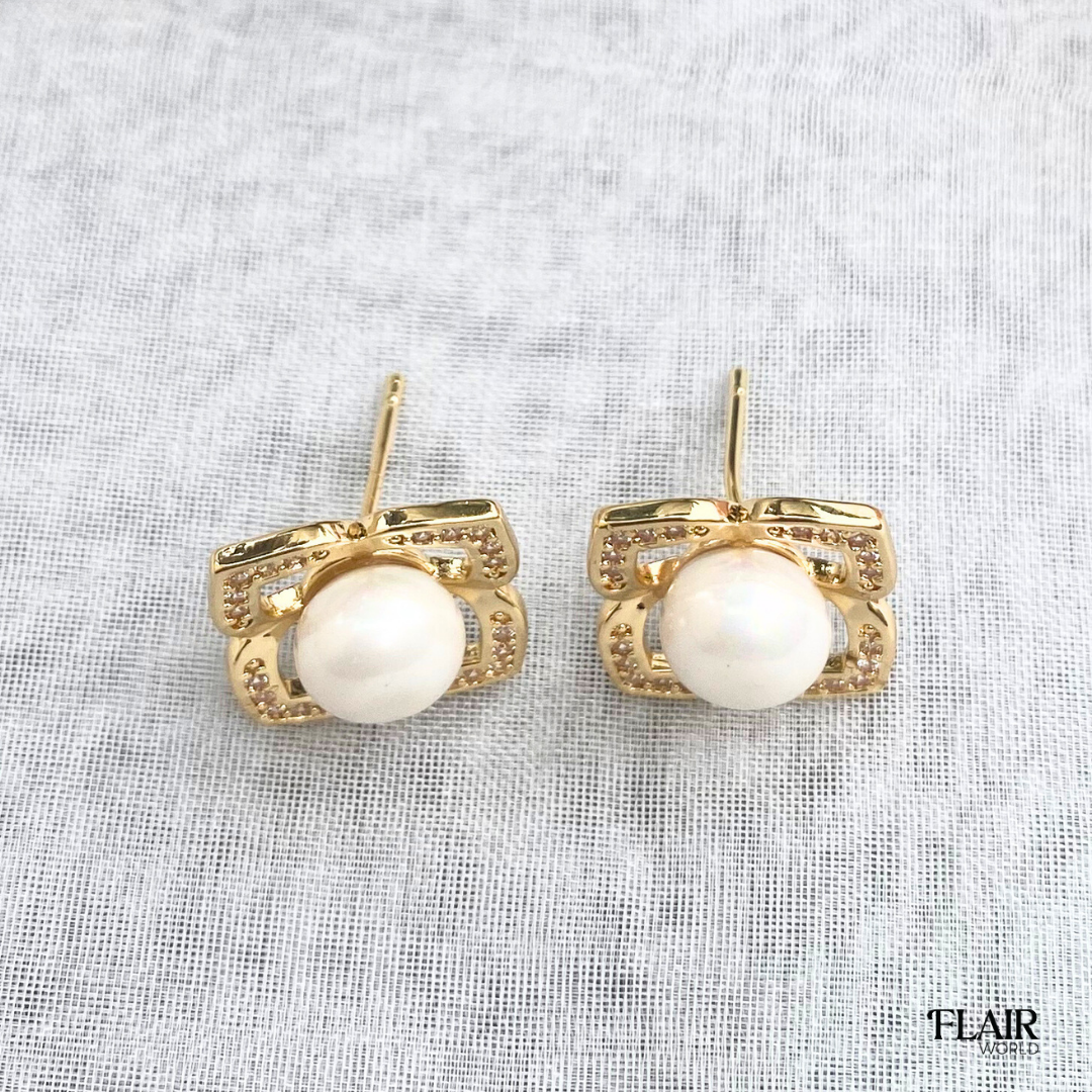 Square Pearl Studs