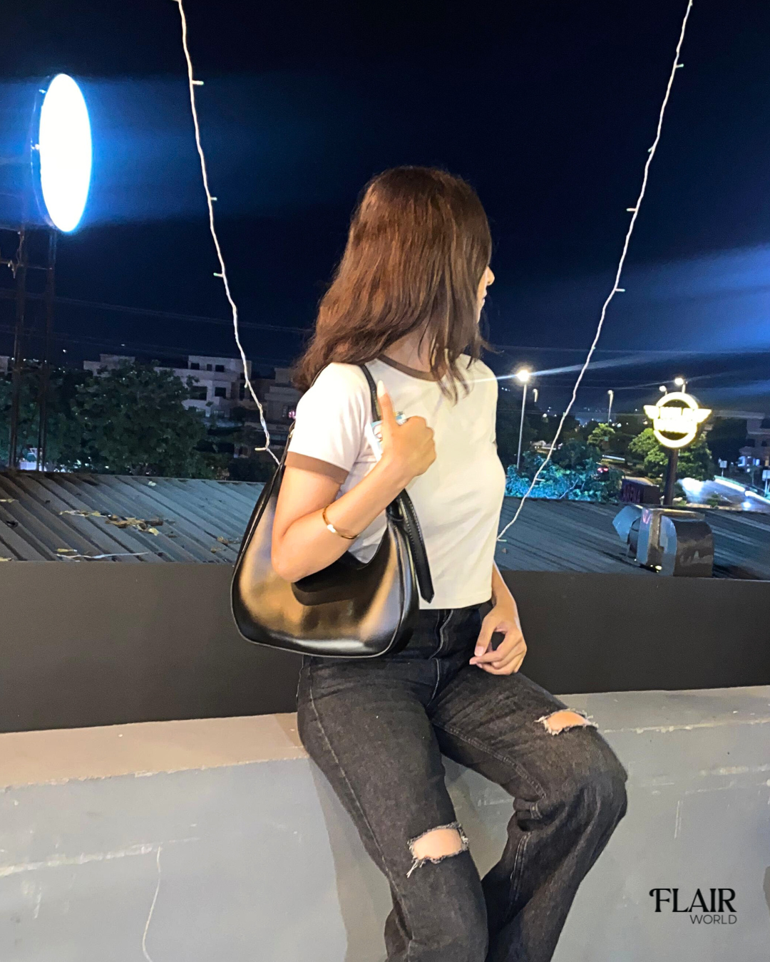 Alanna Black Hobo Bag