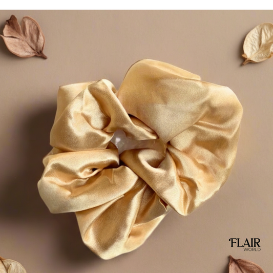 Light Beige Silk Scrunchie