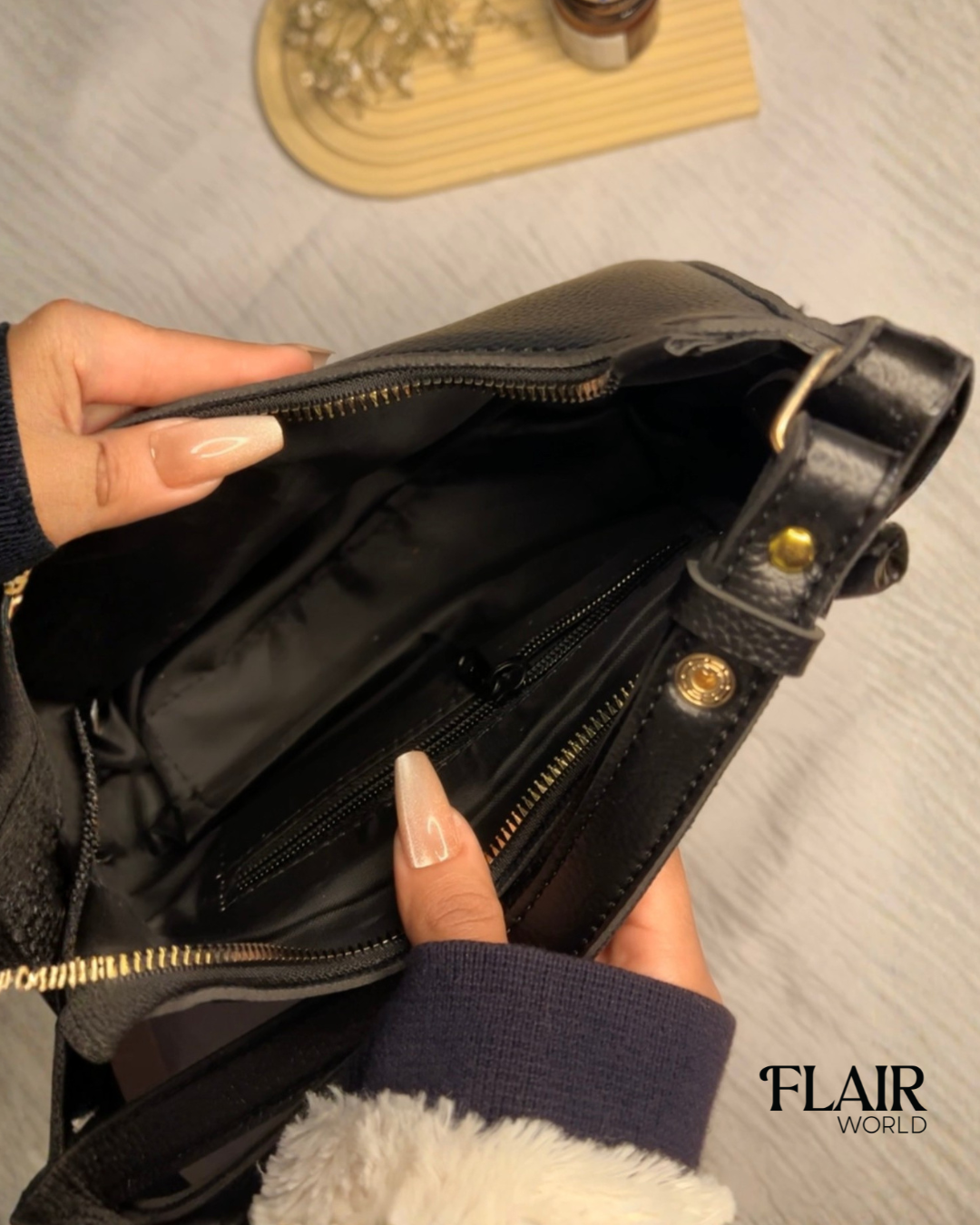 Tasia Black Shoulder Bag