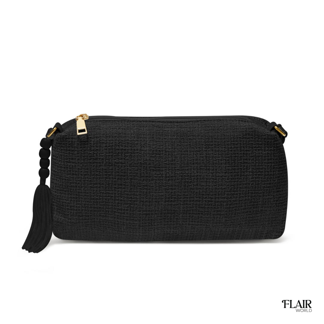 Ellen Black Baguette Jute Bag