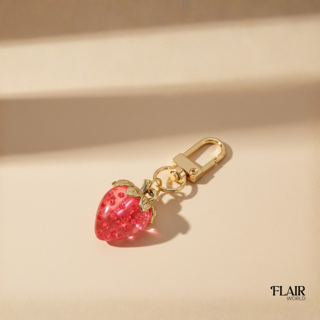 Mini Red Strawberry Bag Charm
