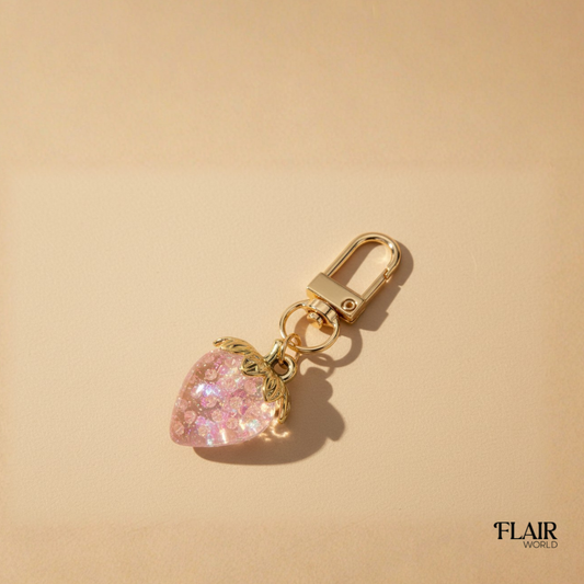 Mini Pink Strawberry Bag Charm