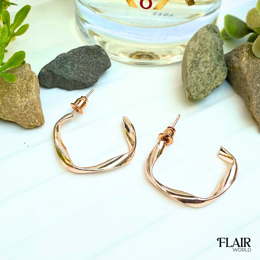 Gold Wired Abstract Hoops
