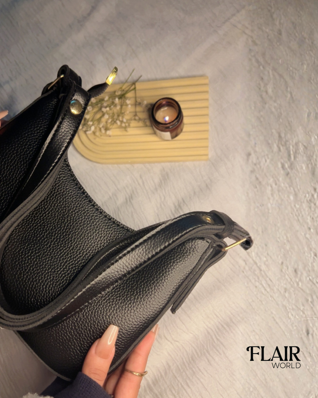 Tasia Black Shoulder Bag