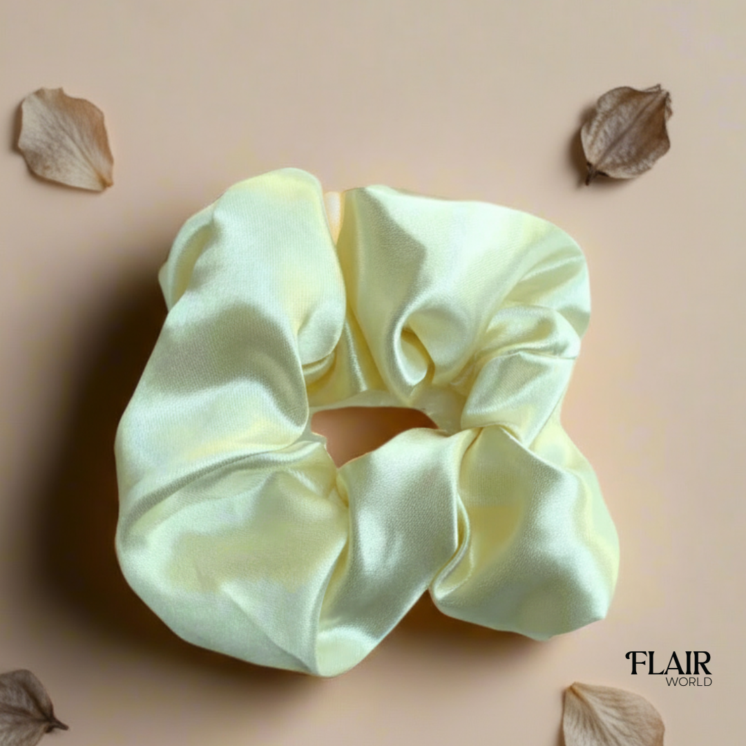 Cream Silk Scrunchie