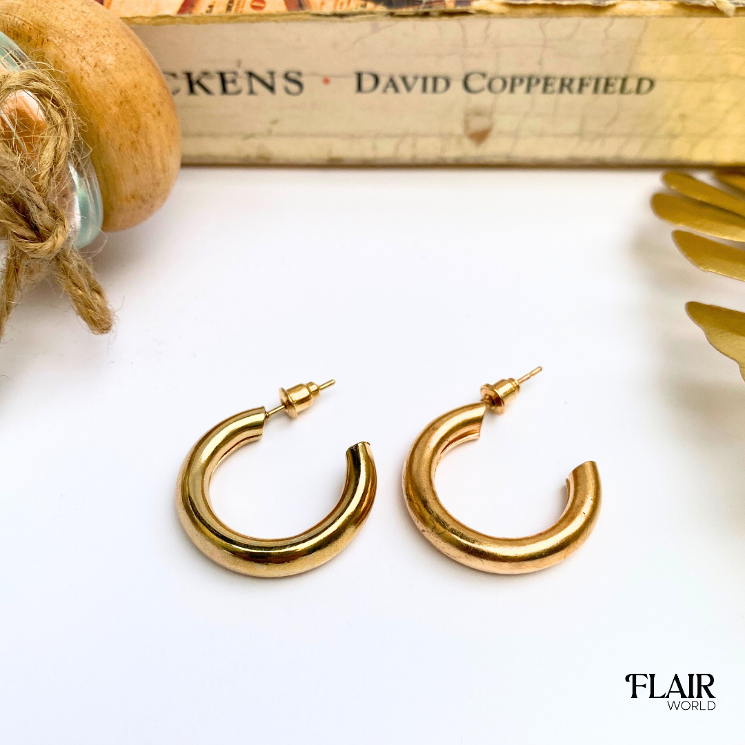 Gold Round Solid Hoops