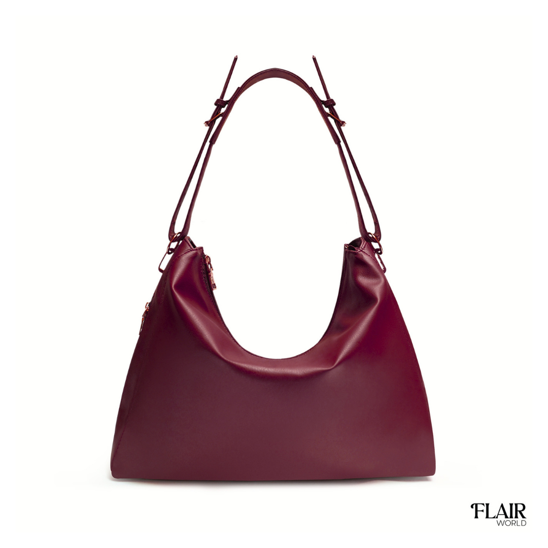 Isabella Burgundy Slouch Tote Bag