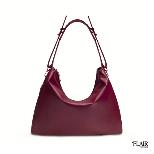 Isabella Burgundy Slouch Tote Bag