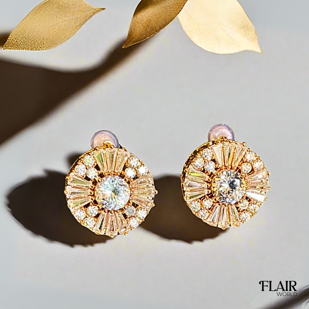 Ferris Round Gold Studs