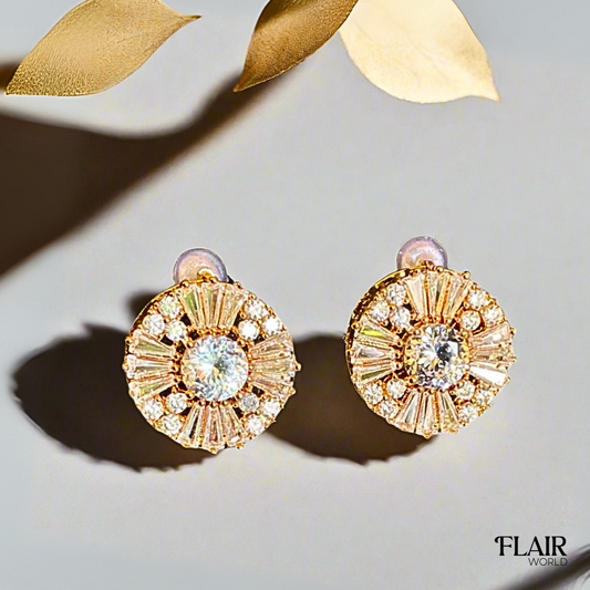 Ferris Round Gold Studs