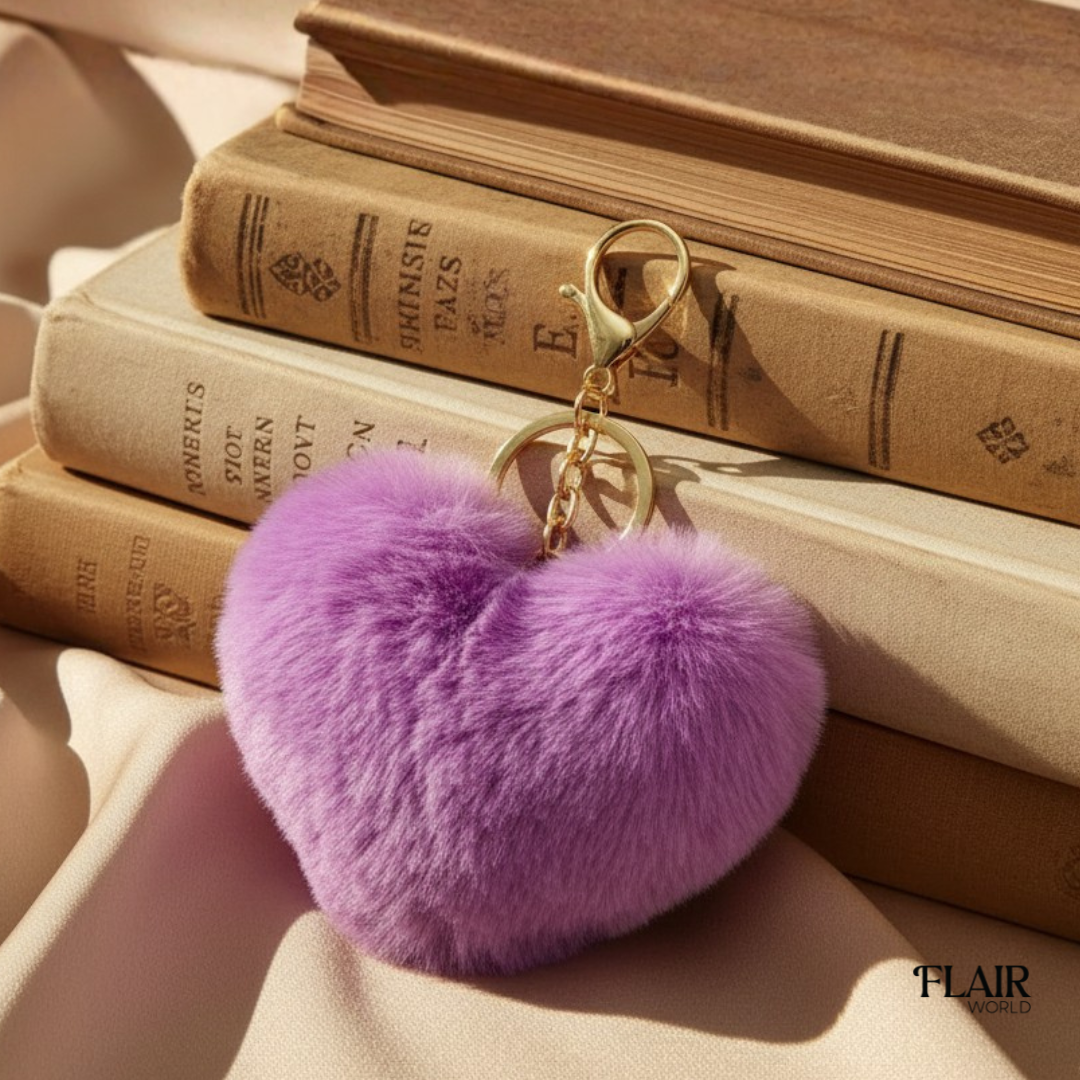 Purple Heart Plush Bag Charm