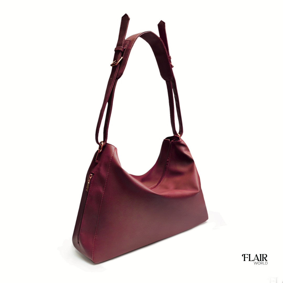 Isabella Burgundy Slouch Tote Bag