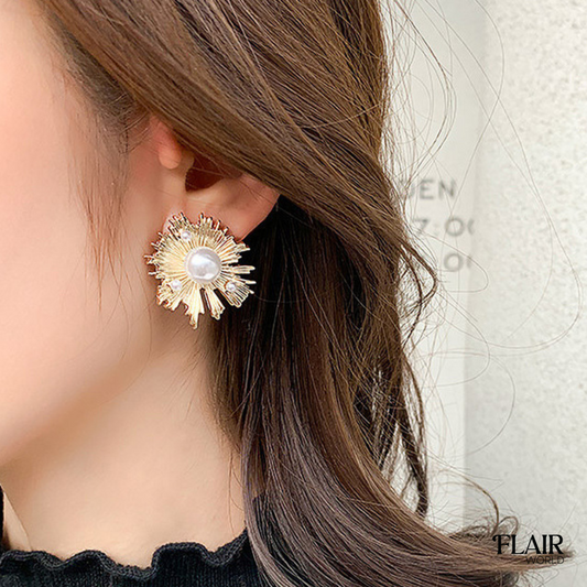 Pearl Flower Studs