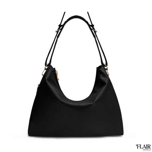 Isabella Black Slouch Tote Bag