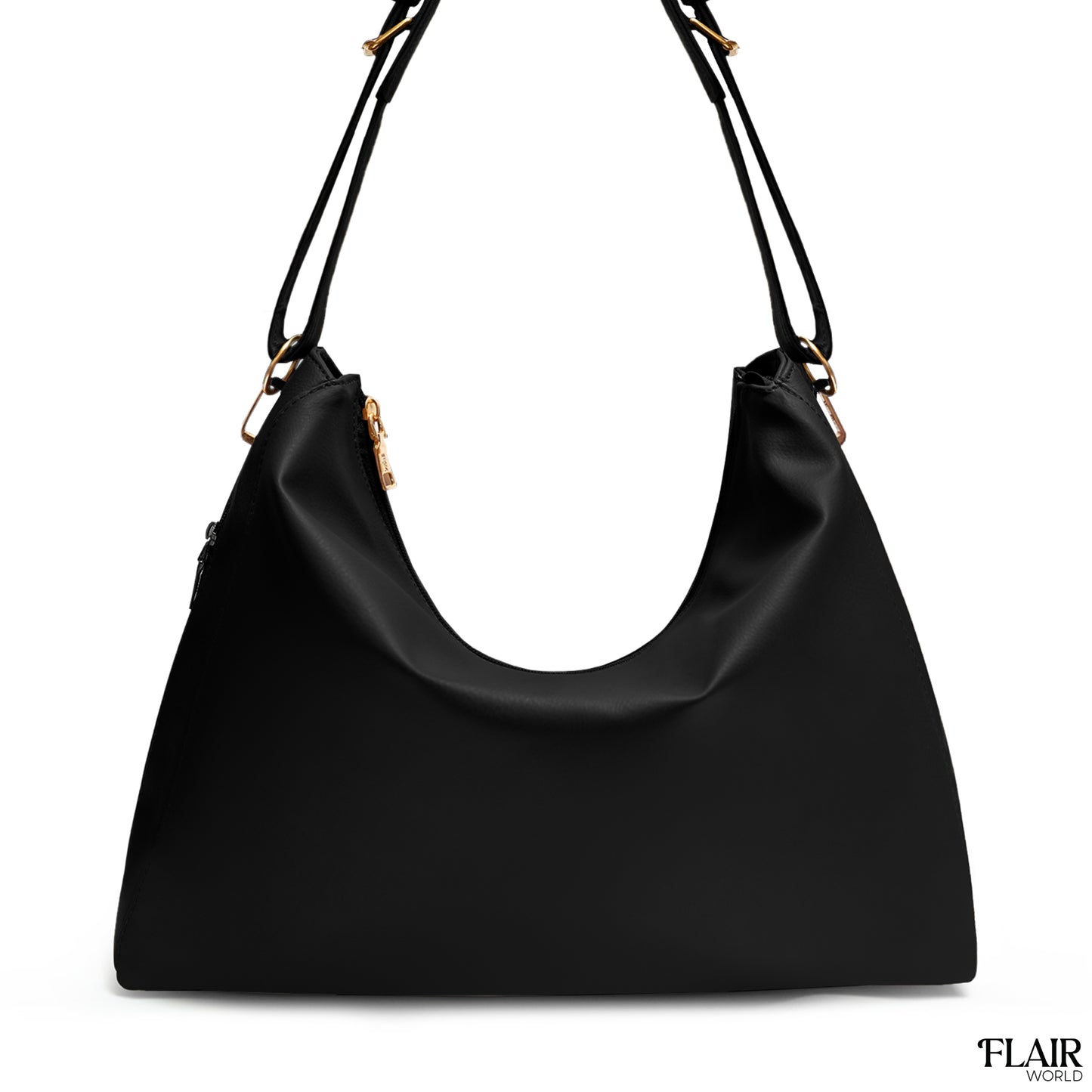 Isabella Black Slouch Tote Bag