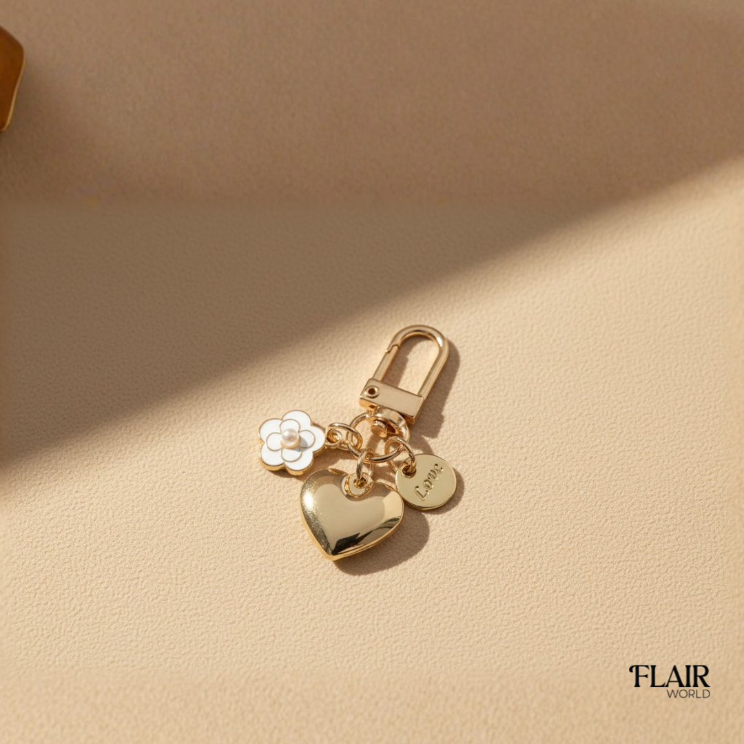 Mini Gold Heart Bag Charm