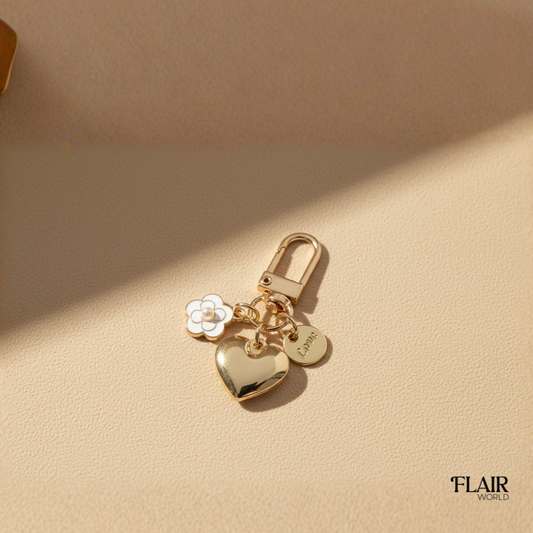 Mini Gold Heart Bag Charm