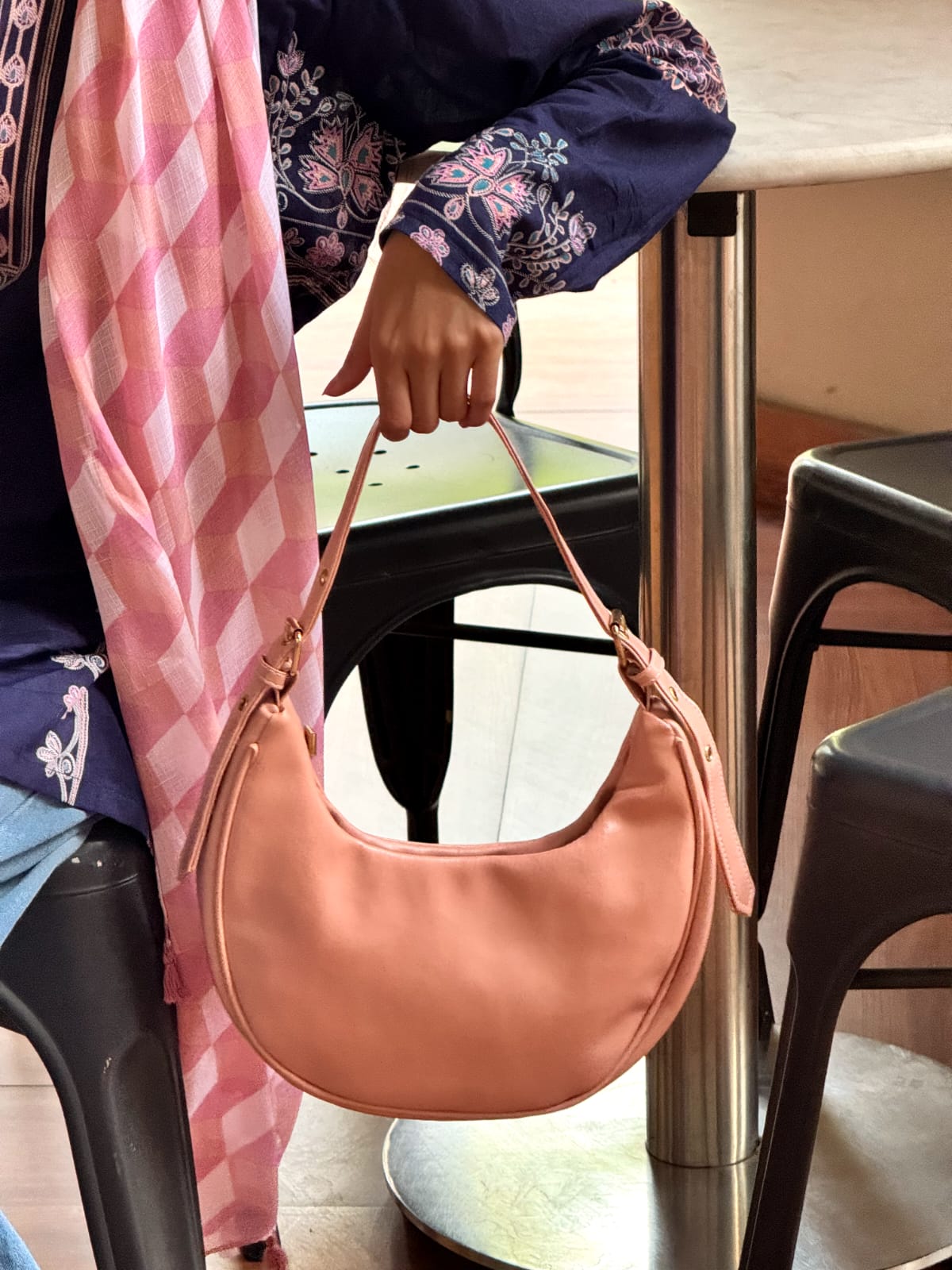 Roseeta pink Hobo Bag