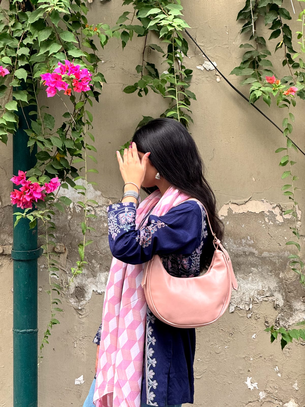 Roseeta pink Hobo Bag