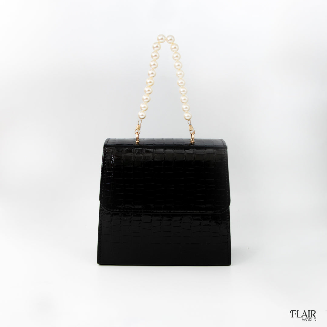 Pearl Hand Bag Black