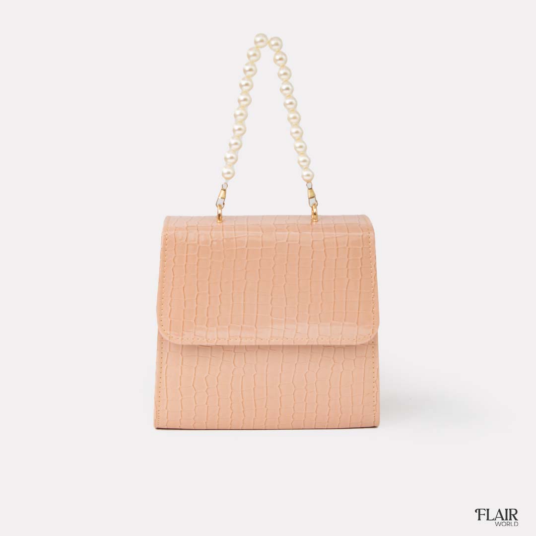 Pearl Hand Bag Peach